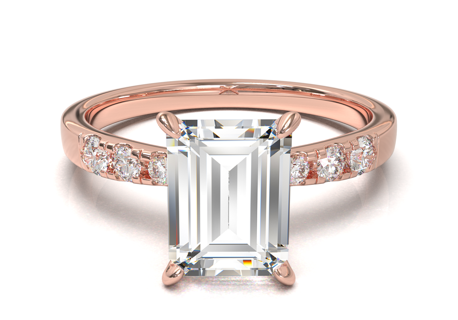 Montura Pavé 3,2,1  Oro Rosa