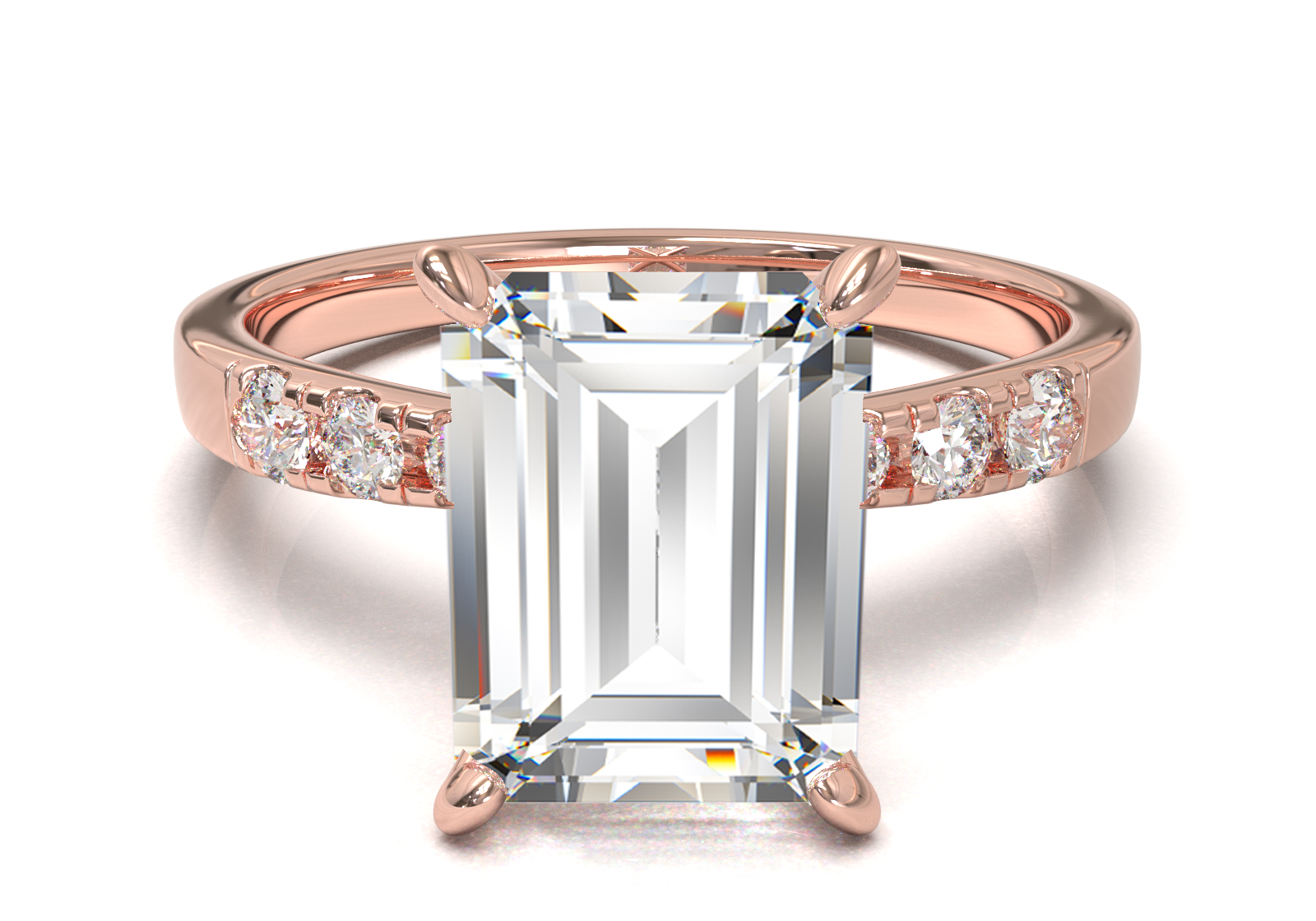 Montura Pavé 3,2,1  Oro Rosa