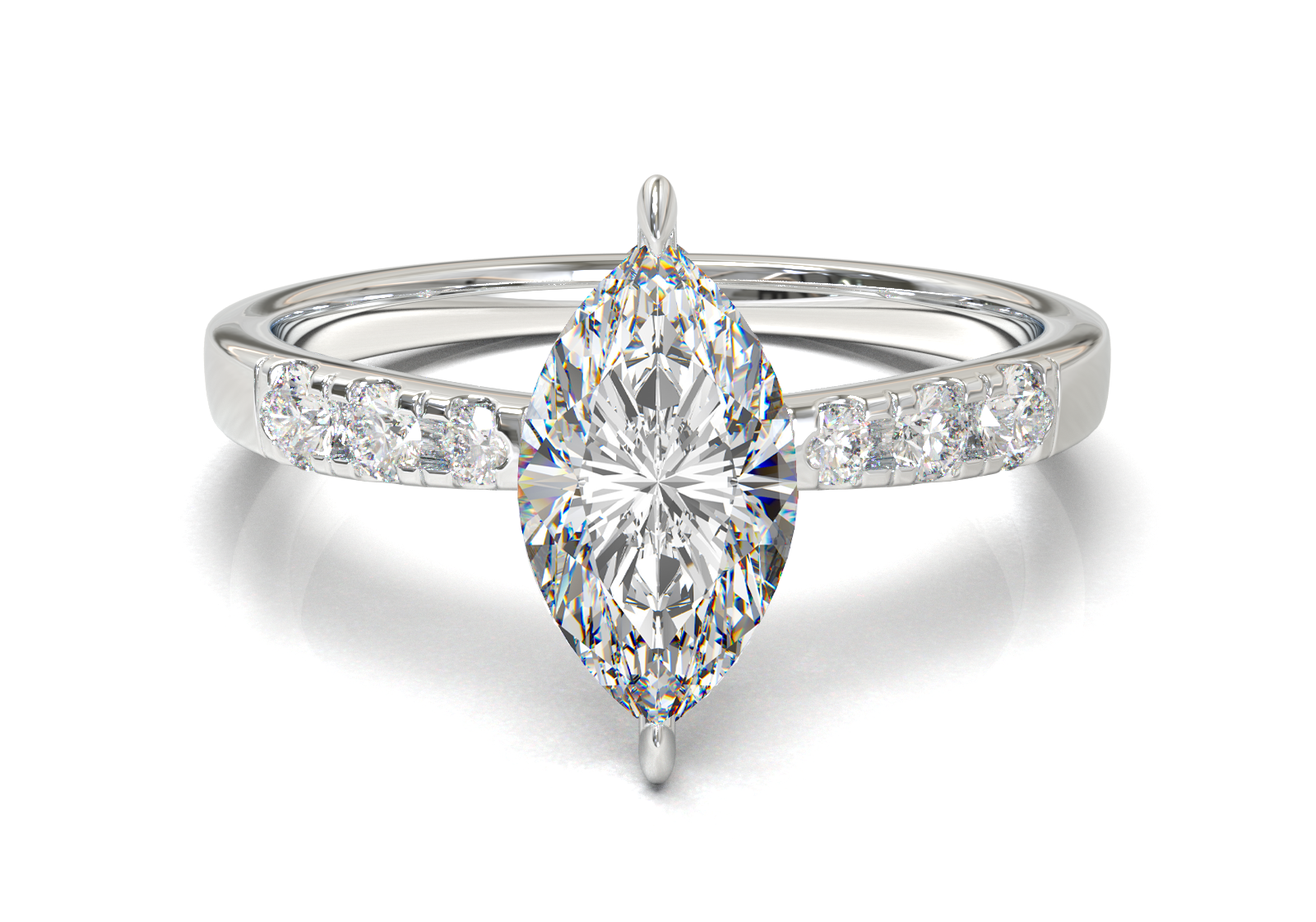 Montura Pavé 3,2,1  Oro Blanco