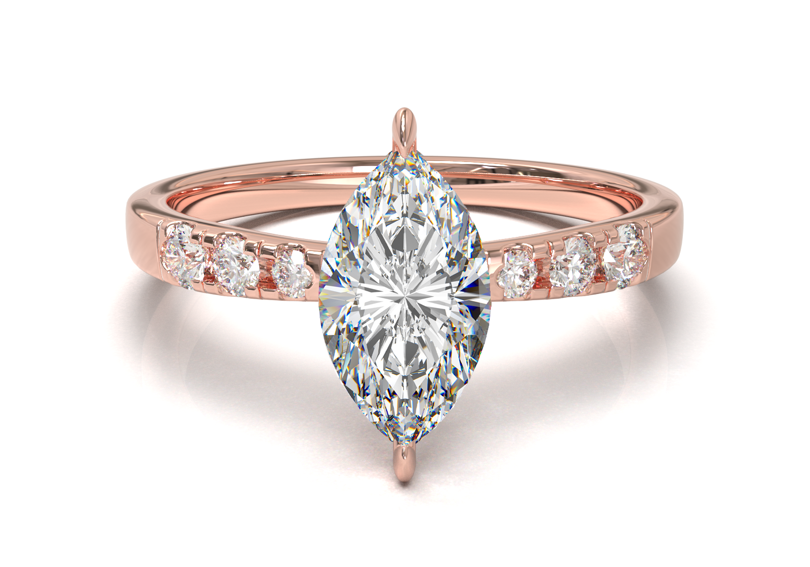 Montura Pavé 3,2,1  Oro Rosa