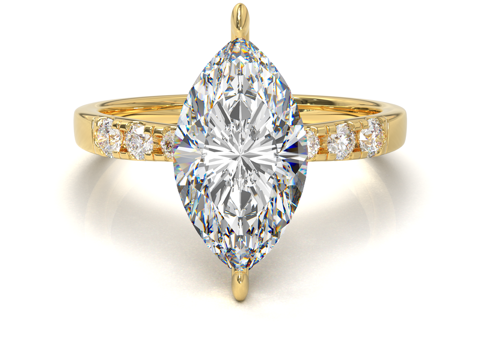 Montura Pavé 3,2,1  Oro Amarillo