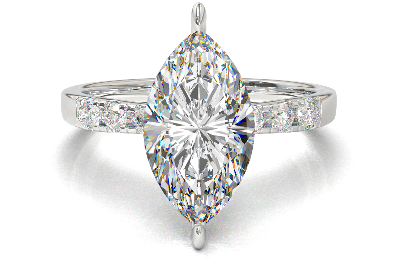 Montura Pavé 3,2,1  Oro Blanco