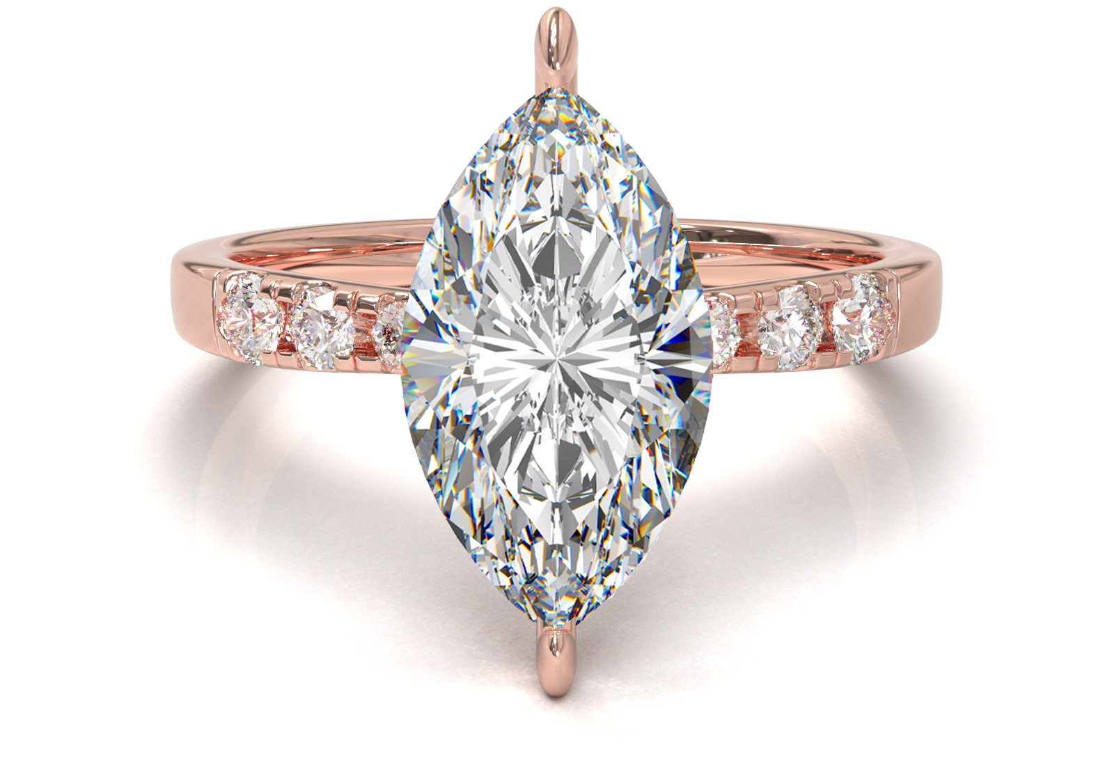 Montura Pavé 3,2,1  Oro Rosa