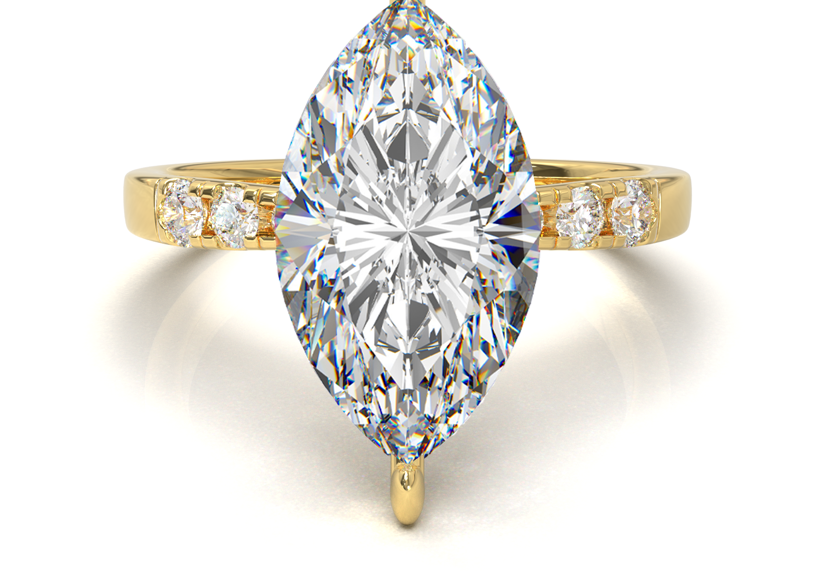 Montura Pavé 3,2,1  Oro Amarillo