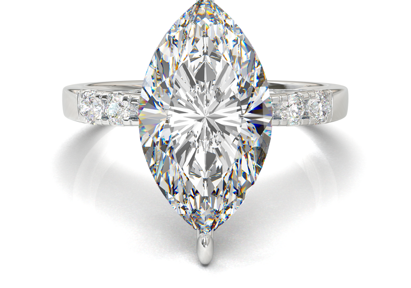 Montura Pavé 3,2,1  Oro Blanco