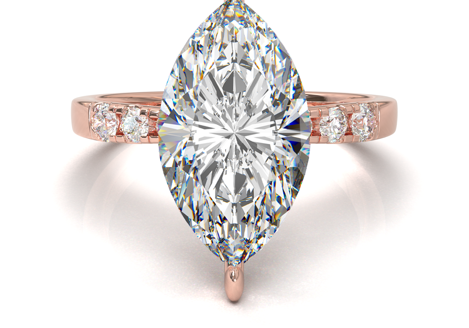 Montura Pavé 3,2,1  Oro Rosa