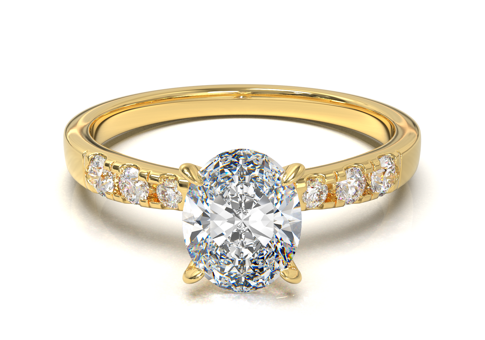 Montura Pavé 3,2,1  Oro Amarillo