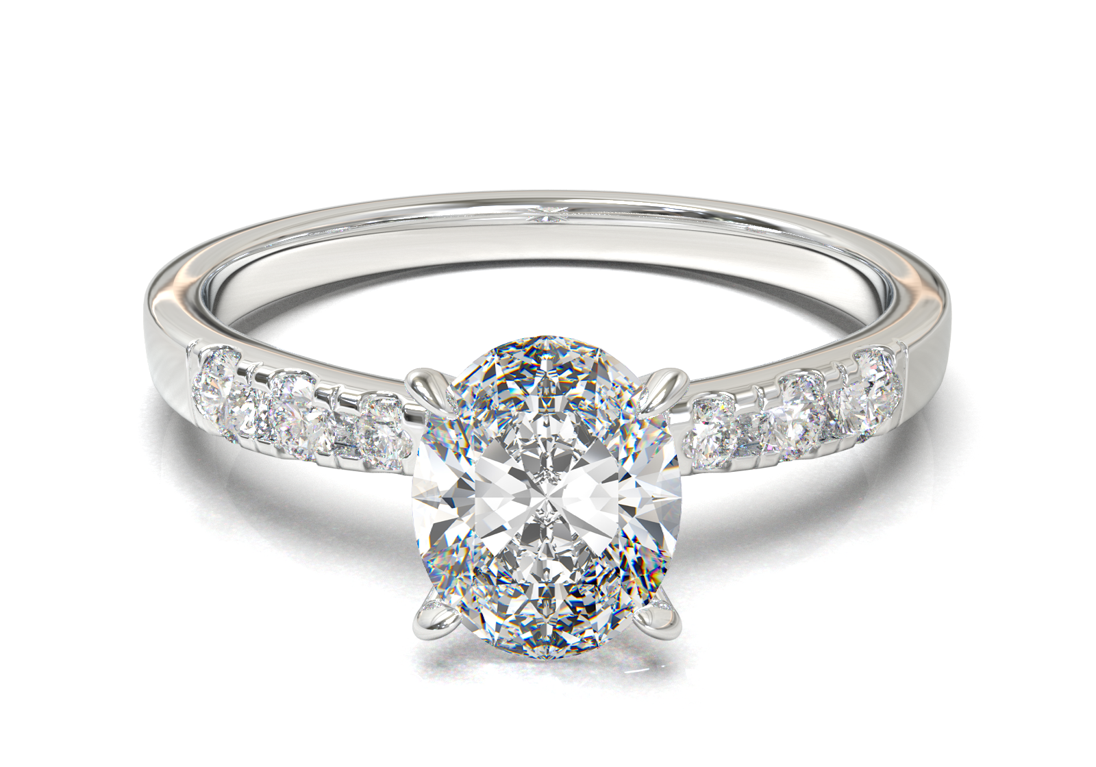 Montura Pavé 3,2,1  Oro Blanco