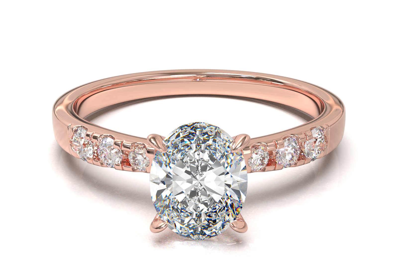 Montura Pavé 3,2,1  Oro Rosa