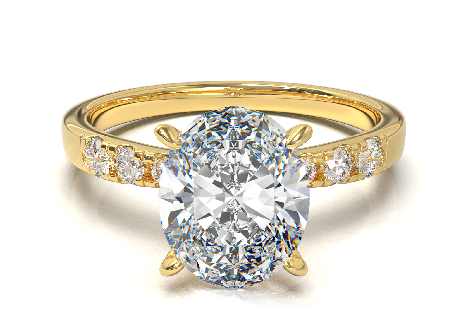 Montura Pavé 3,2,1  Oro Amarillo