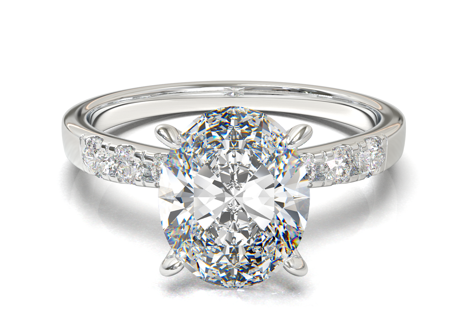 Montura Pavé 3,2,1  Oro Blanco