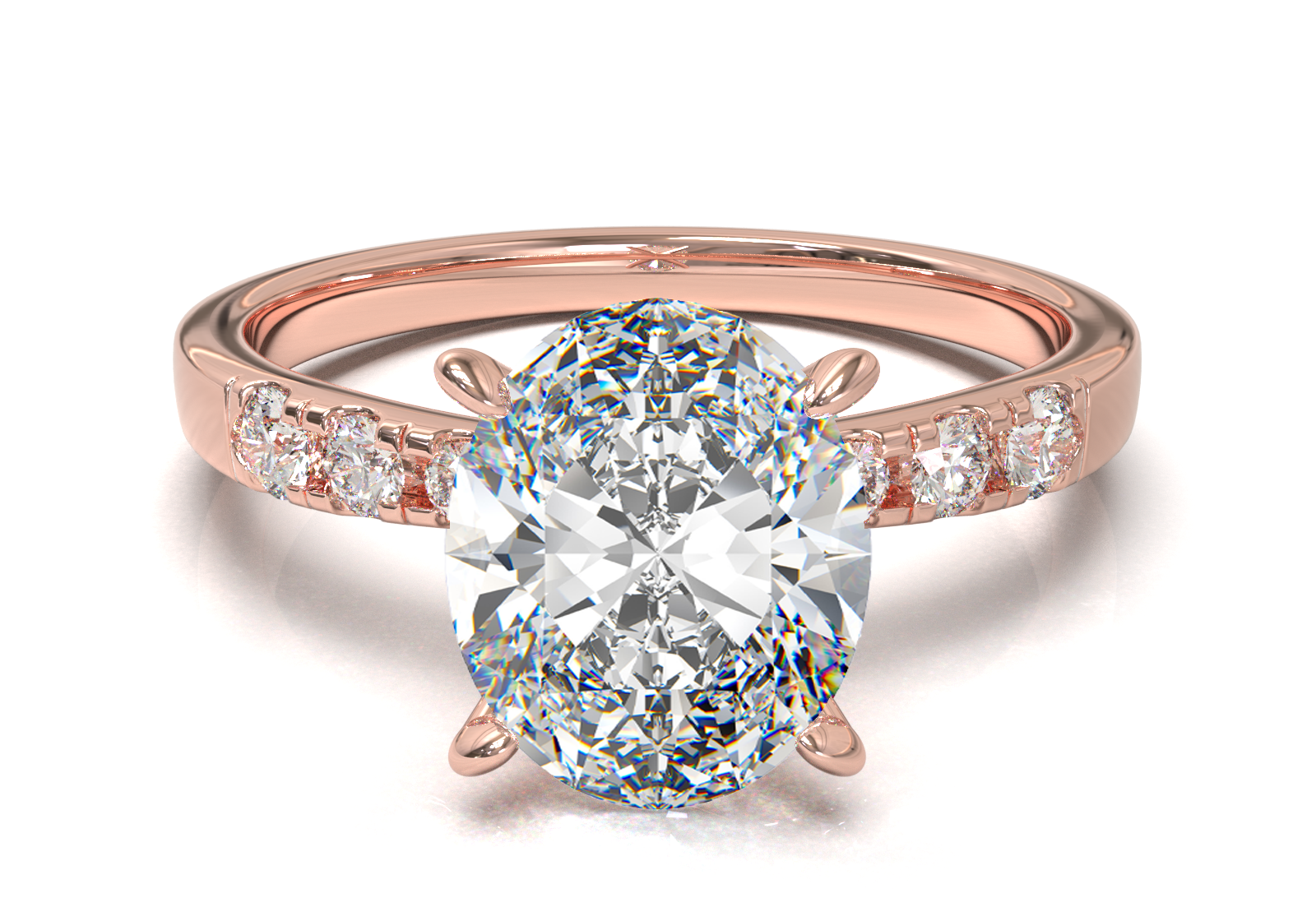 Montura Pavé 3,2,1  Oro Rosa