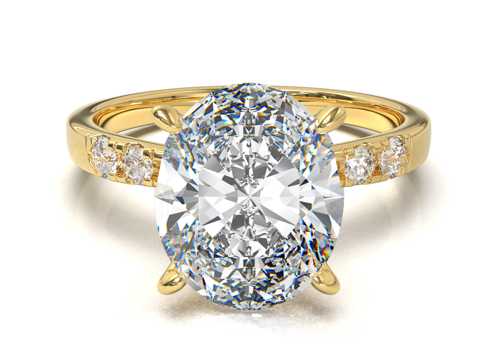 Montura Pavé 3,2,1  Oro Amarillo