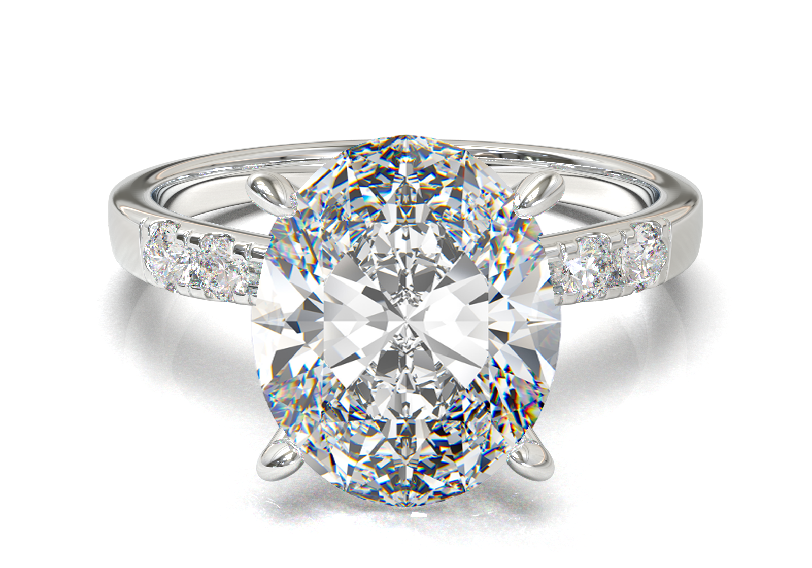 Montura Pavé 3,2,1  Oro Blanco