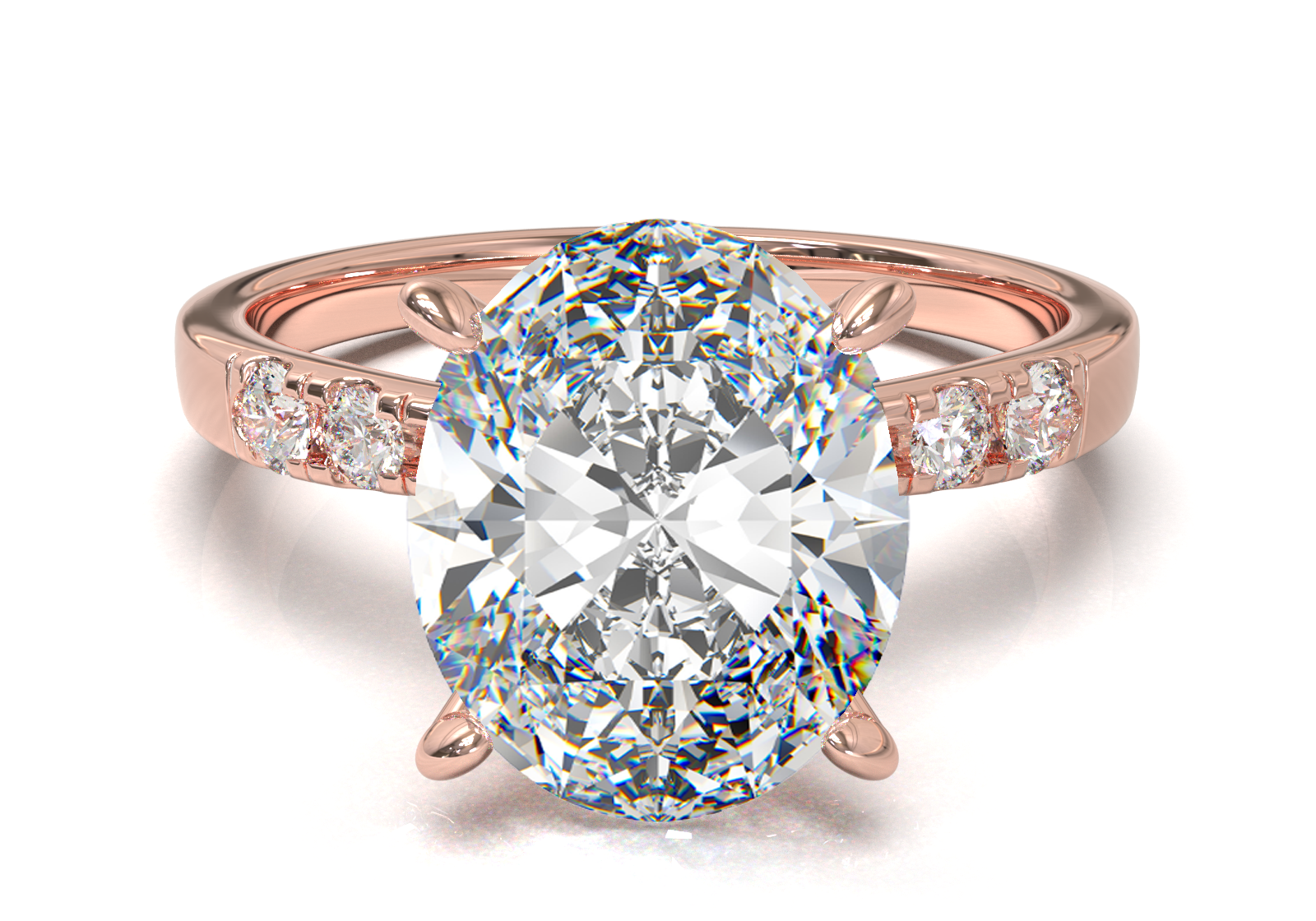 Montura Pavé 3,2,1  Oro Rosa