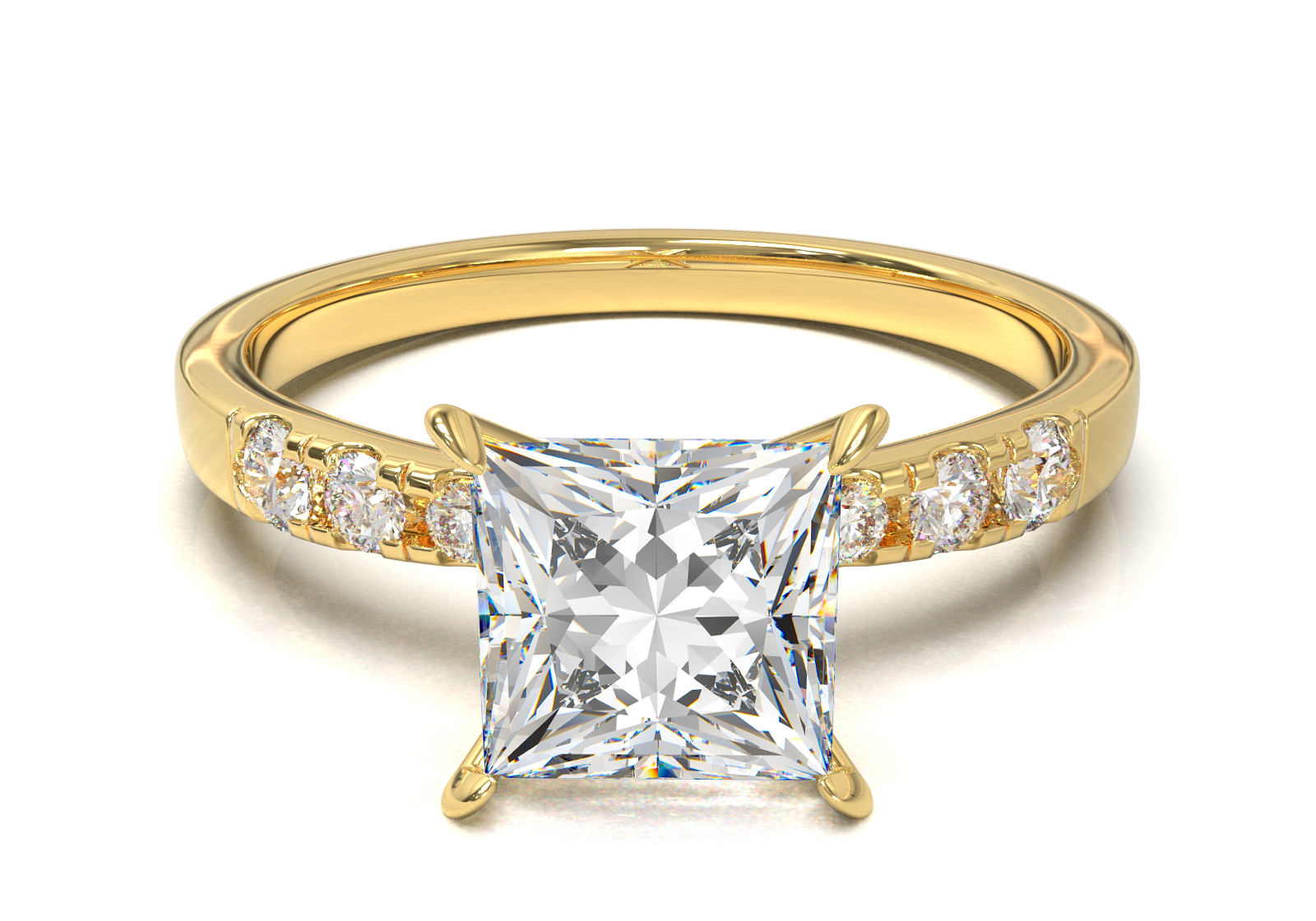 Montura Pavé 3,2,1  Oro Amarillo