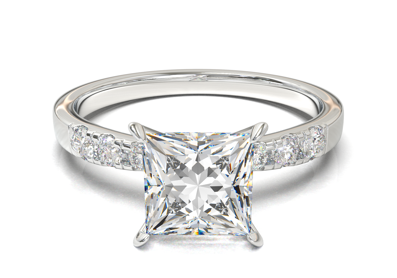 Montura Pavé 3,2,1  Oro Blanco