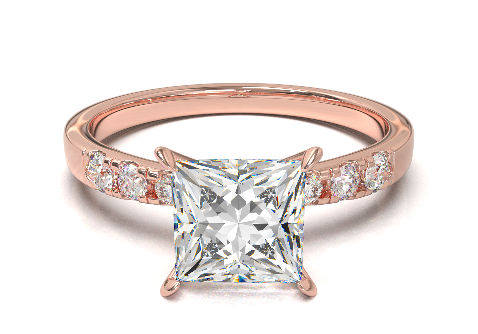 Montura Pavé 3,2,1  Oro Rosa