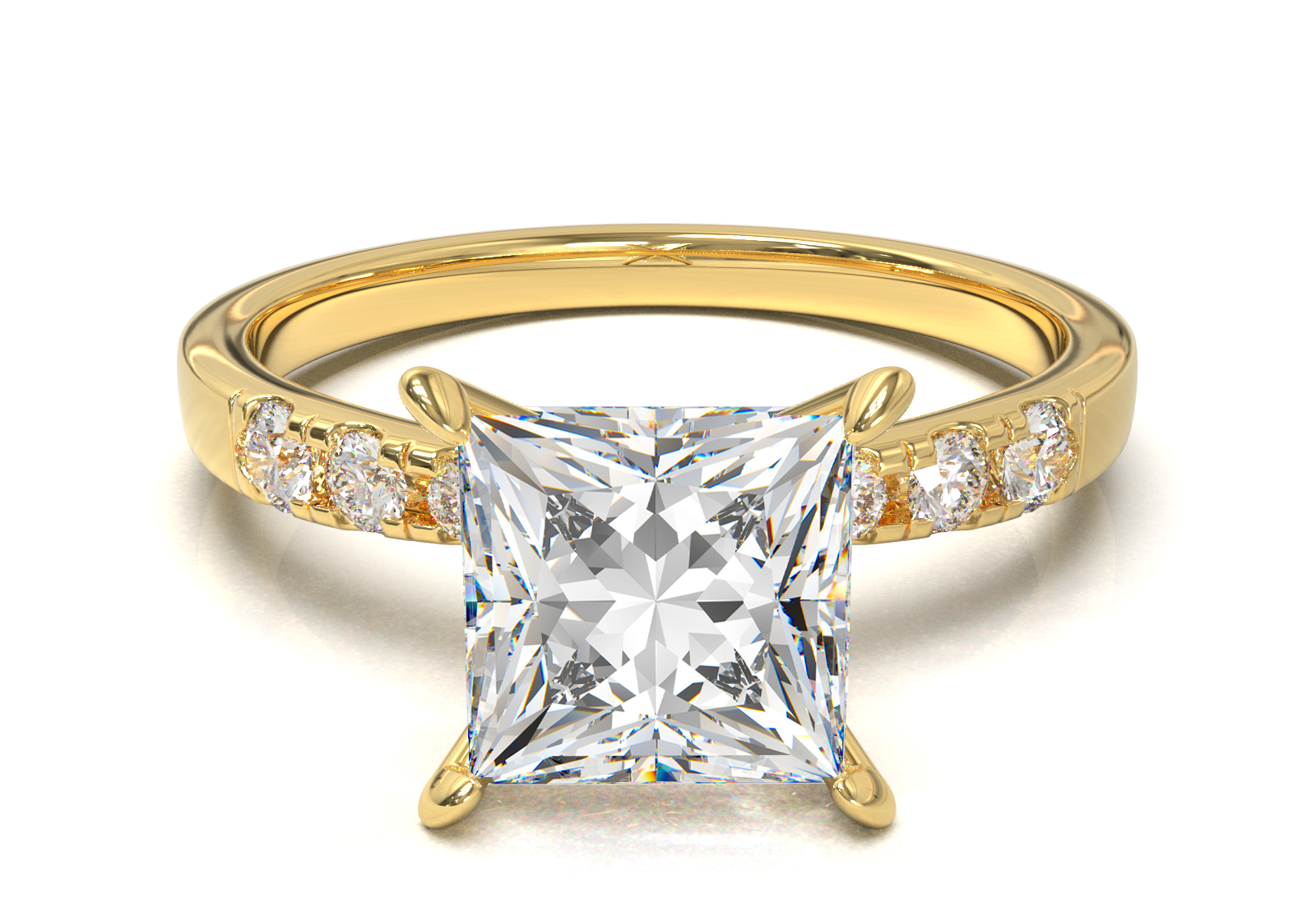 Montura Pavé 3,2,1  Oro Amarillo