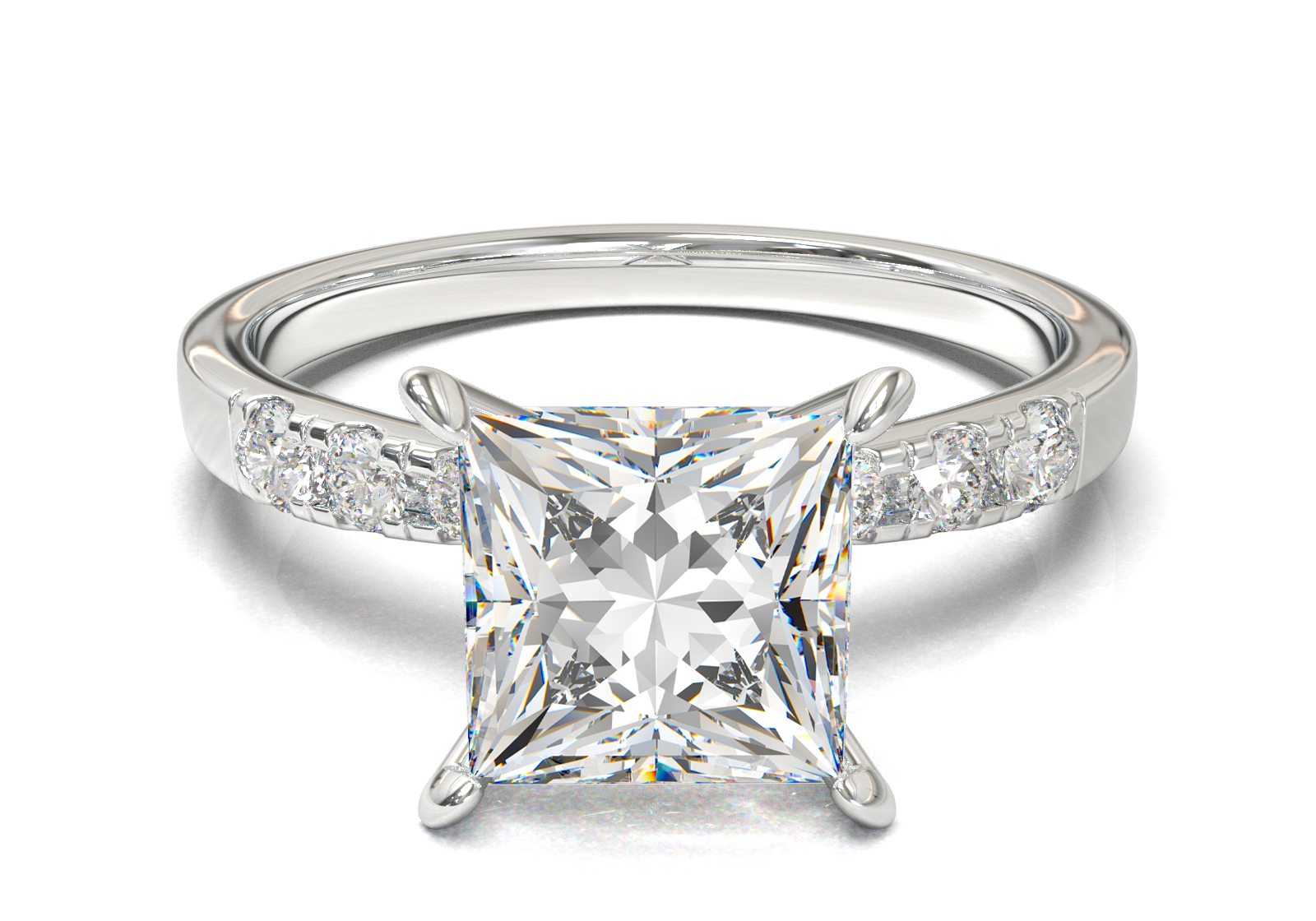 Montura Pavé 3,2,1  Oro Blanco