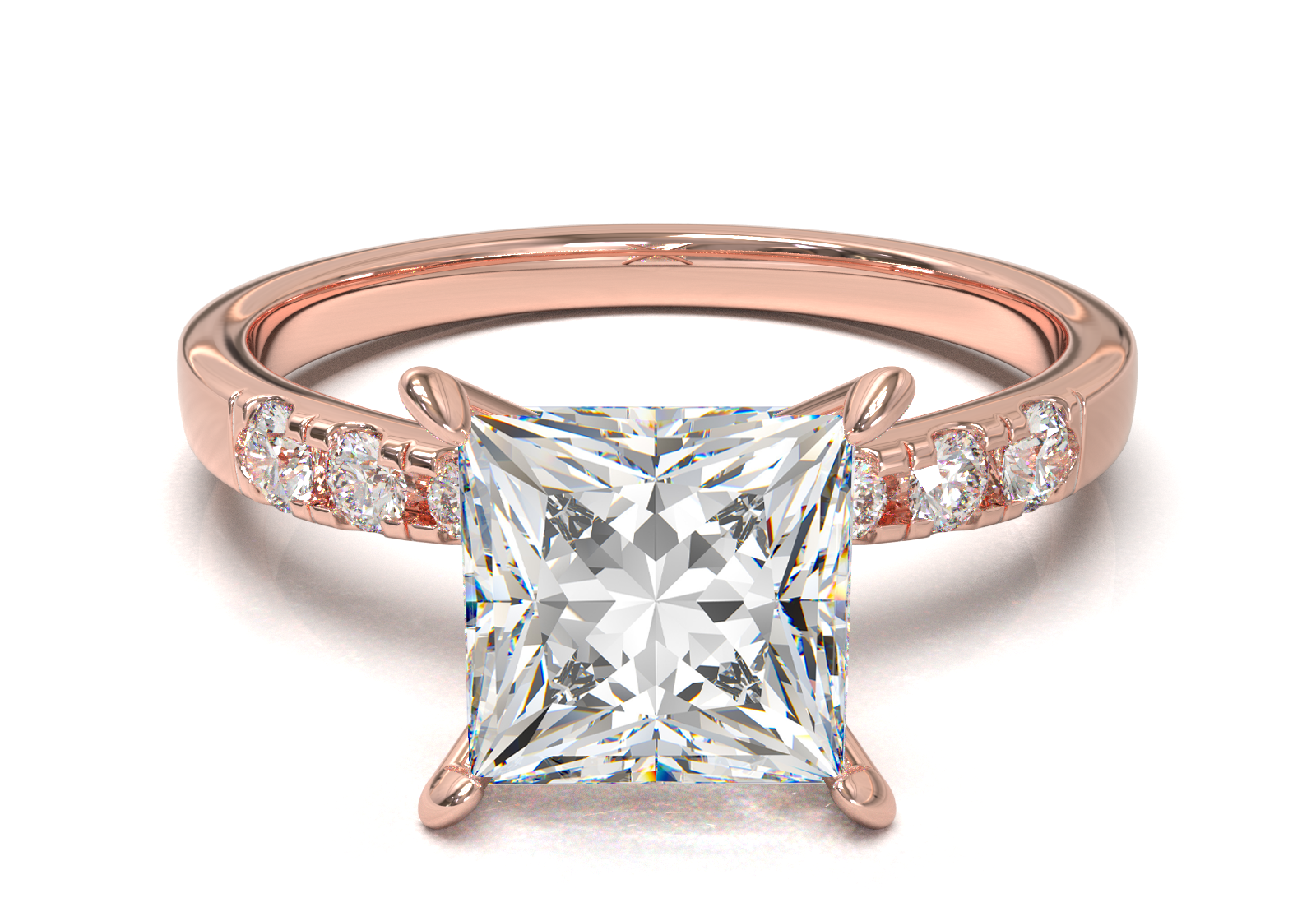 Montura Pavé 3,2,1  Oro Rosa