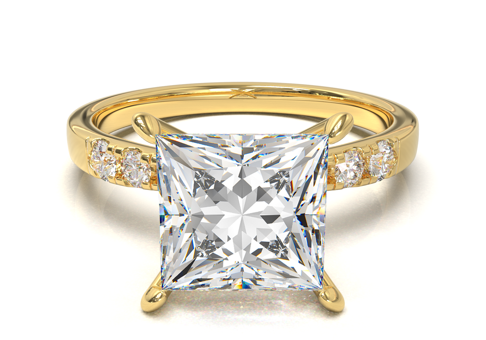 Montura Pavé 3,2,1  Oro Amarillo