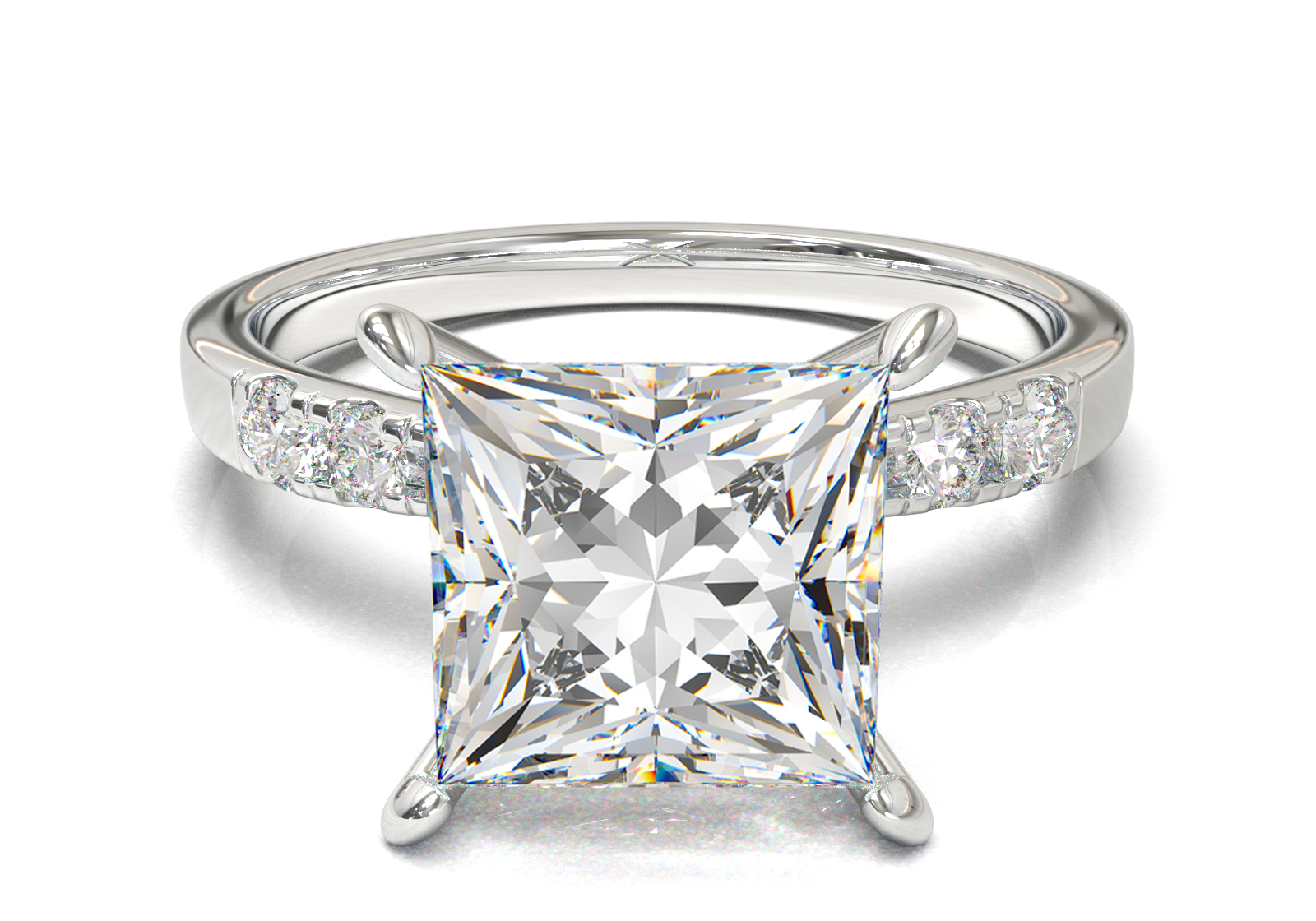 Montura Pavé 3,2,1  Oro Blanco