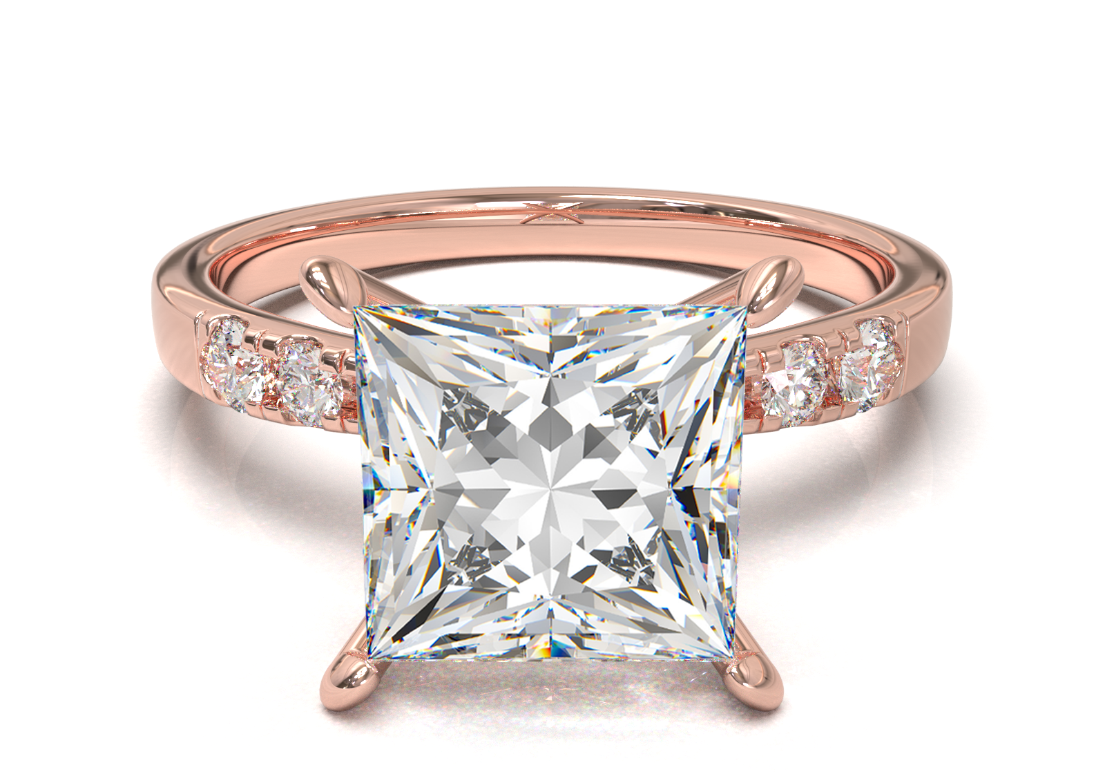 Montura Pavé 3,2,1  Oro Rosa