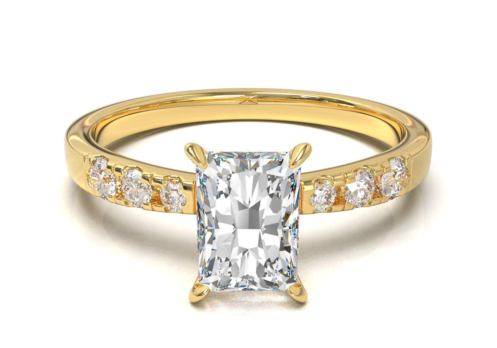 Montura Pavé 3,2,1  Oro Amarillo