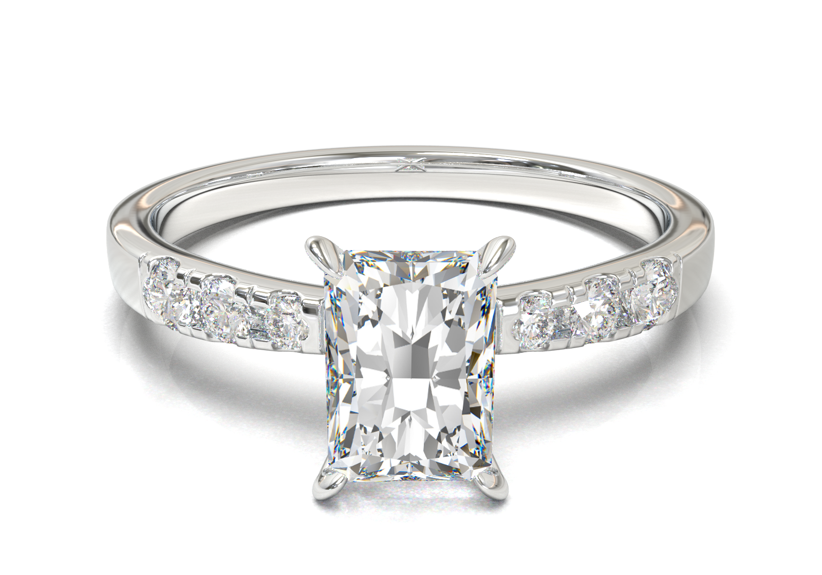 Montura Pavé 3,2,1  Oro Blanco