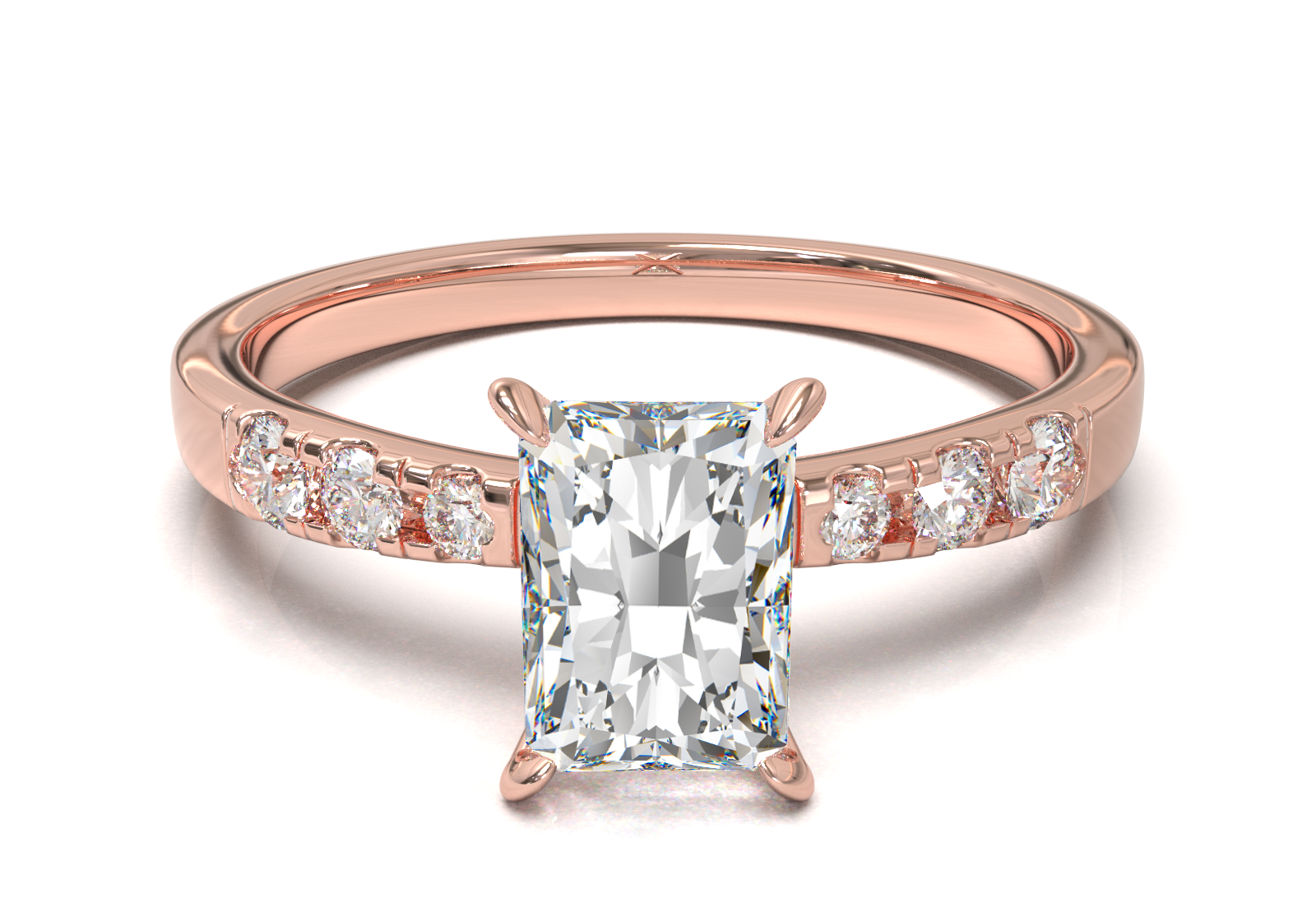 Montura Pavé 3,2,1  Oro Rosa