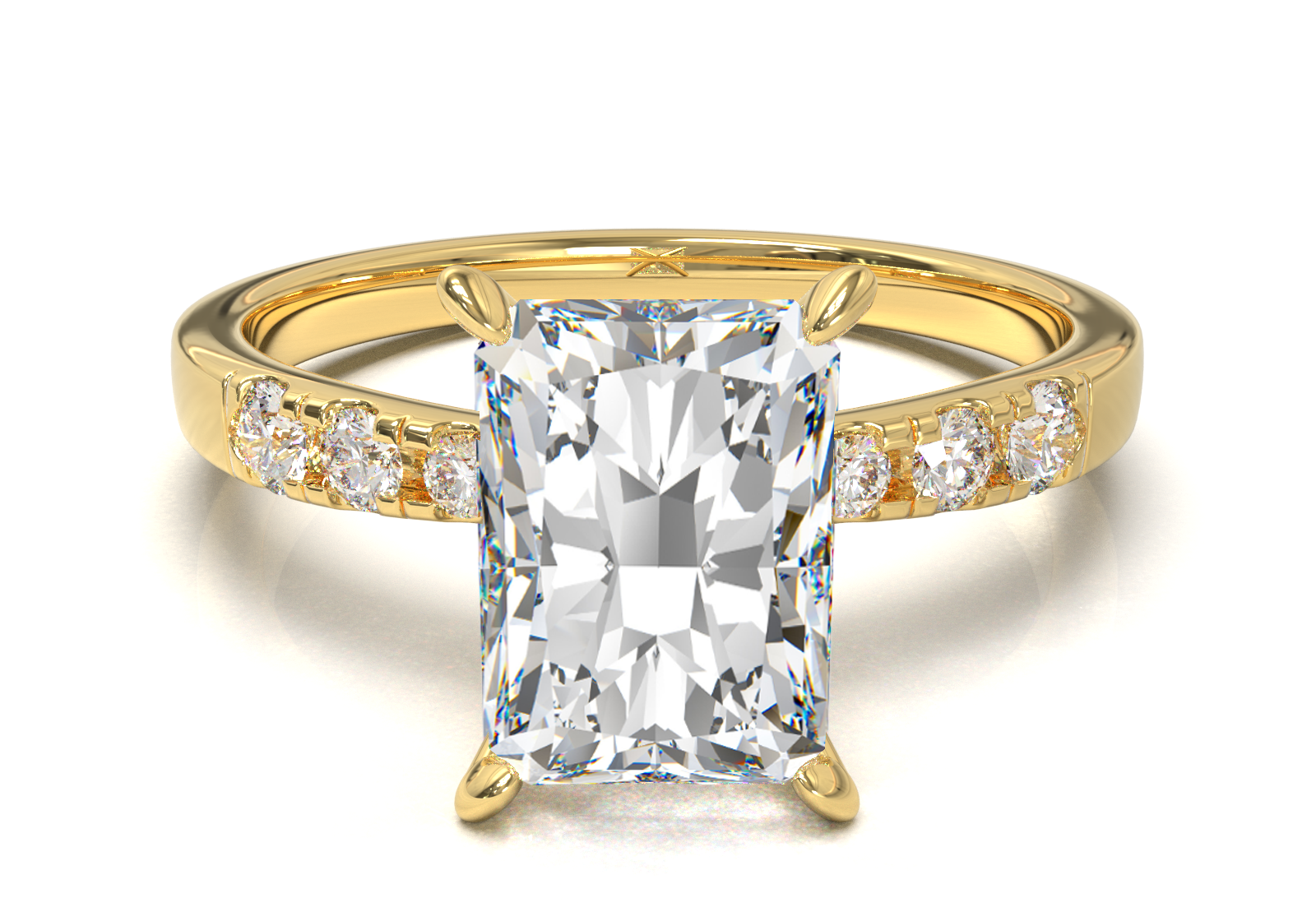 Montura Pavé 3,2,1  Oro Amarillo