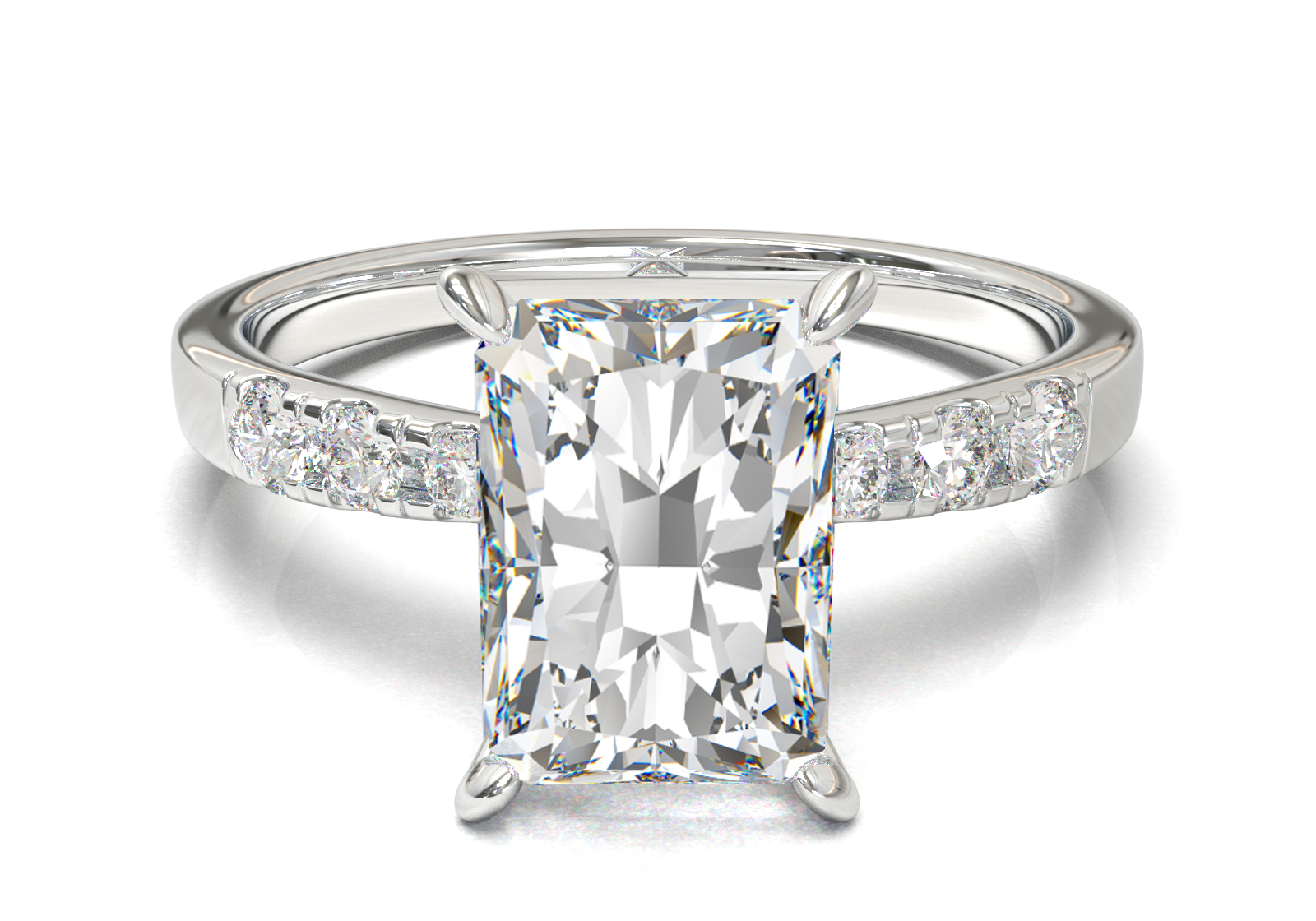 Montura Pavé 3,2,1  Oro Blanco