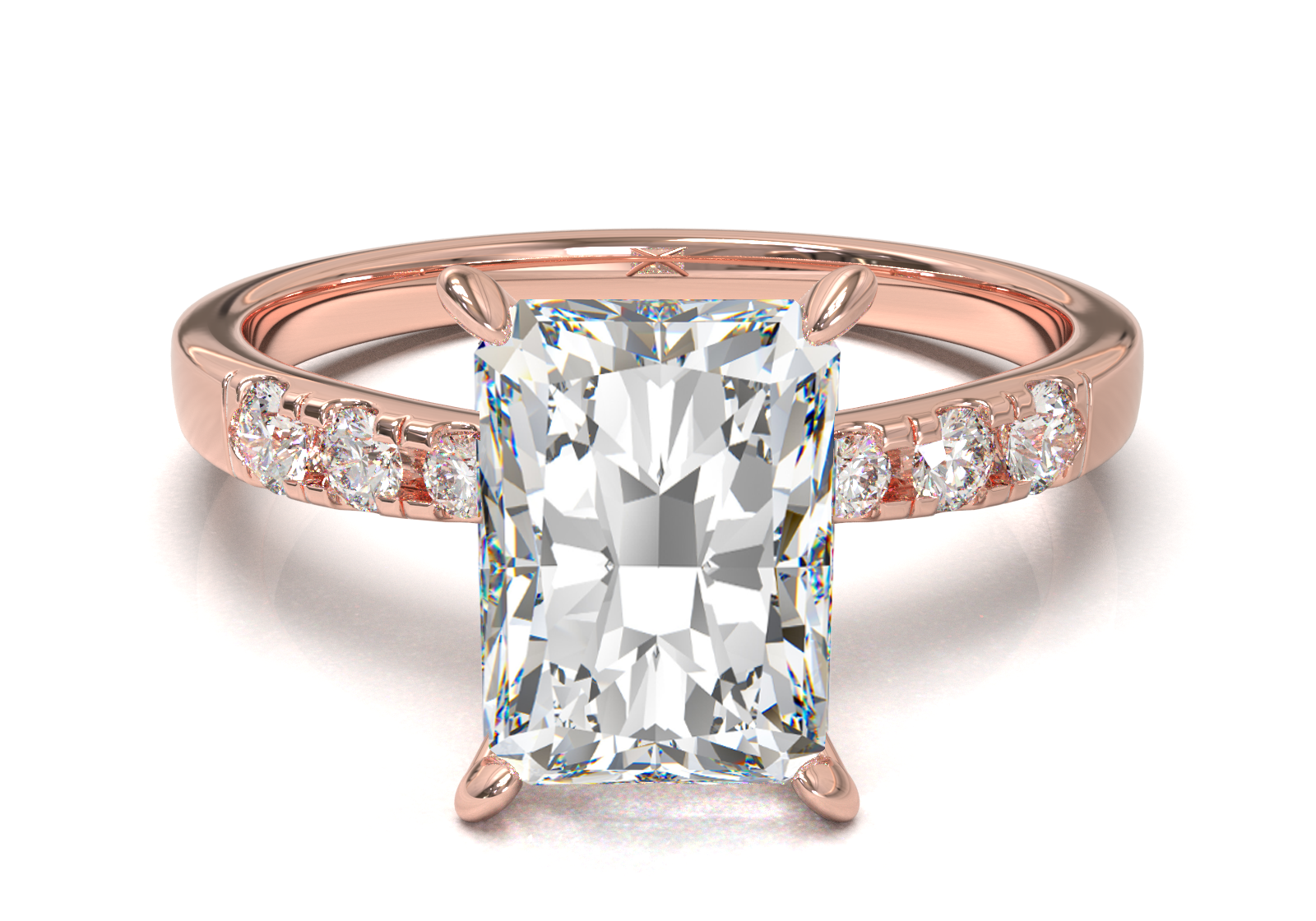 Montura Pavé 3,2,1  Oro Rosa