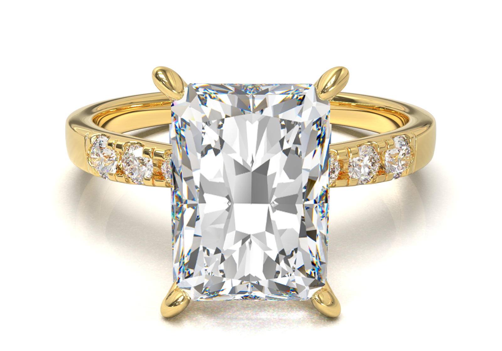 Montura Pavé 3,2,1  Oro Amarillo