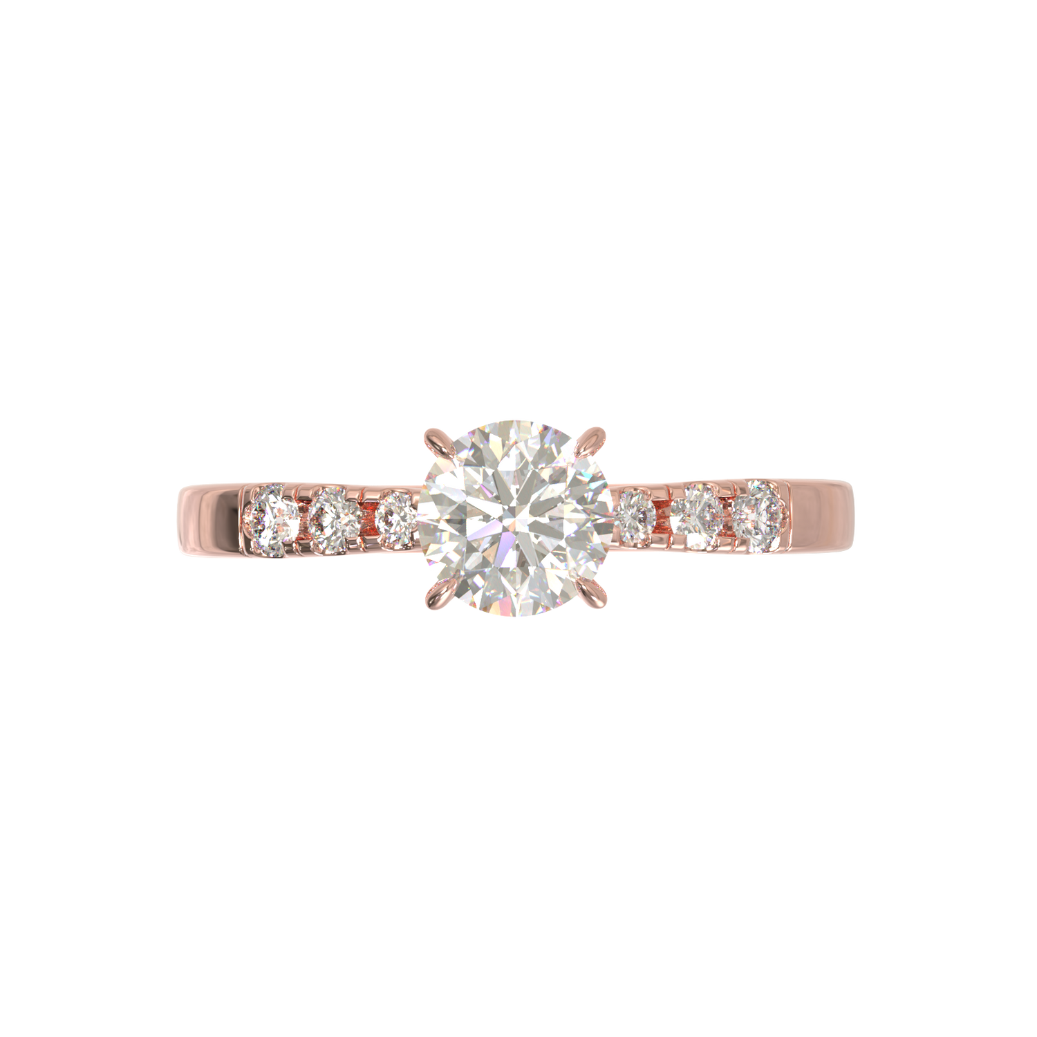 Montura Pavé 3,2,1  Oro Rosa