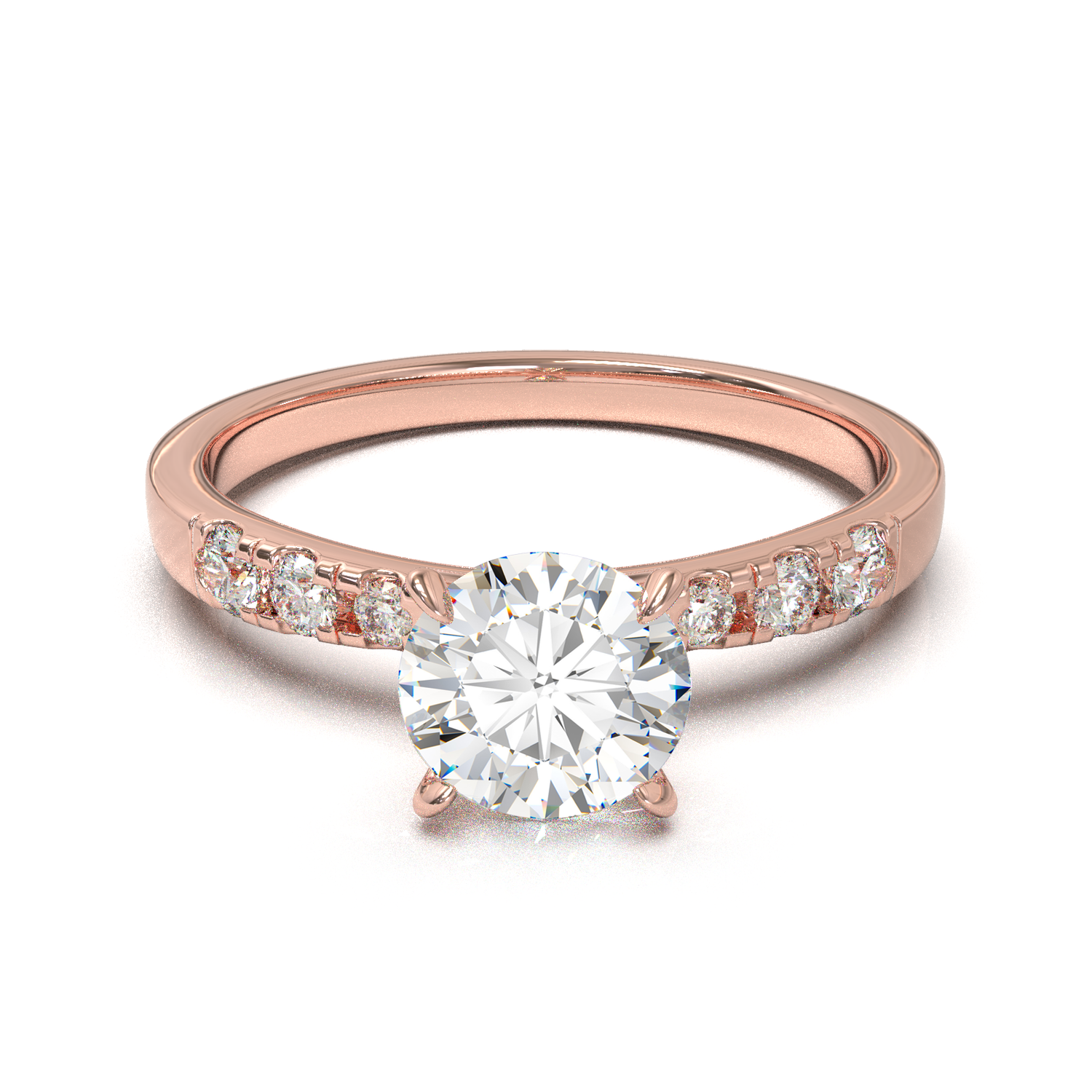 Montura Pavé 3,2,1  Oro Rosa