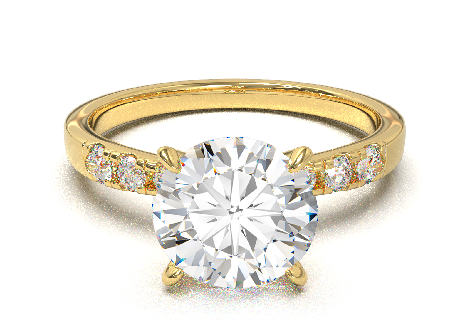 Montura Pavé 3,2,1  Oro Amarillo