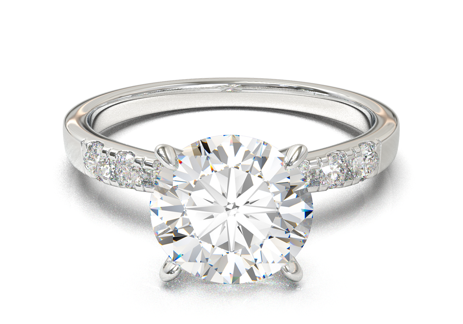 Montura Pavé 3,2,1  Oro Blanco