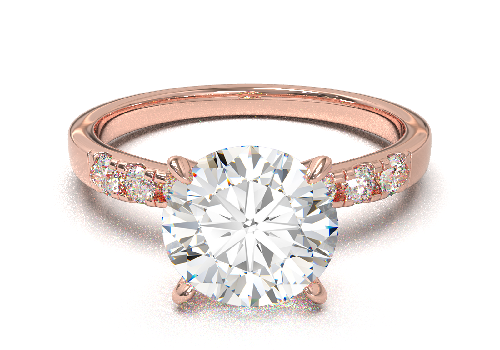 Montura Pavé 3,2,1  Oro Rosa