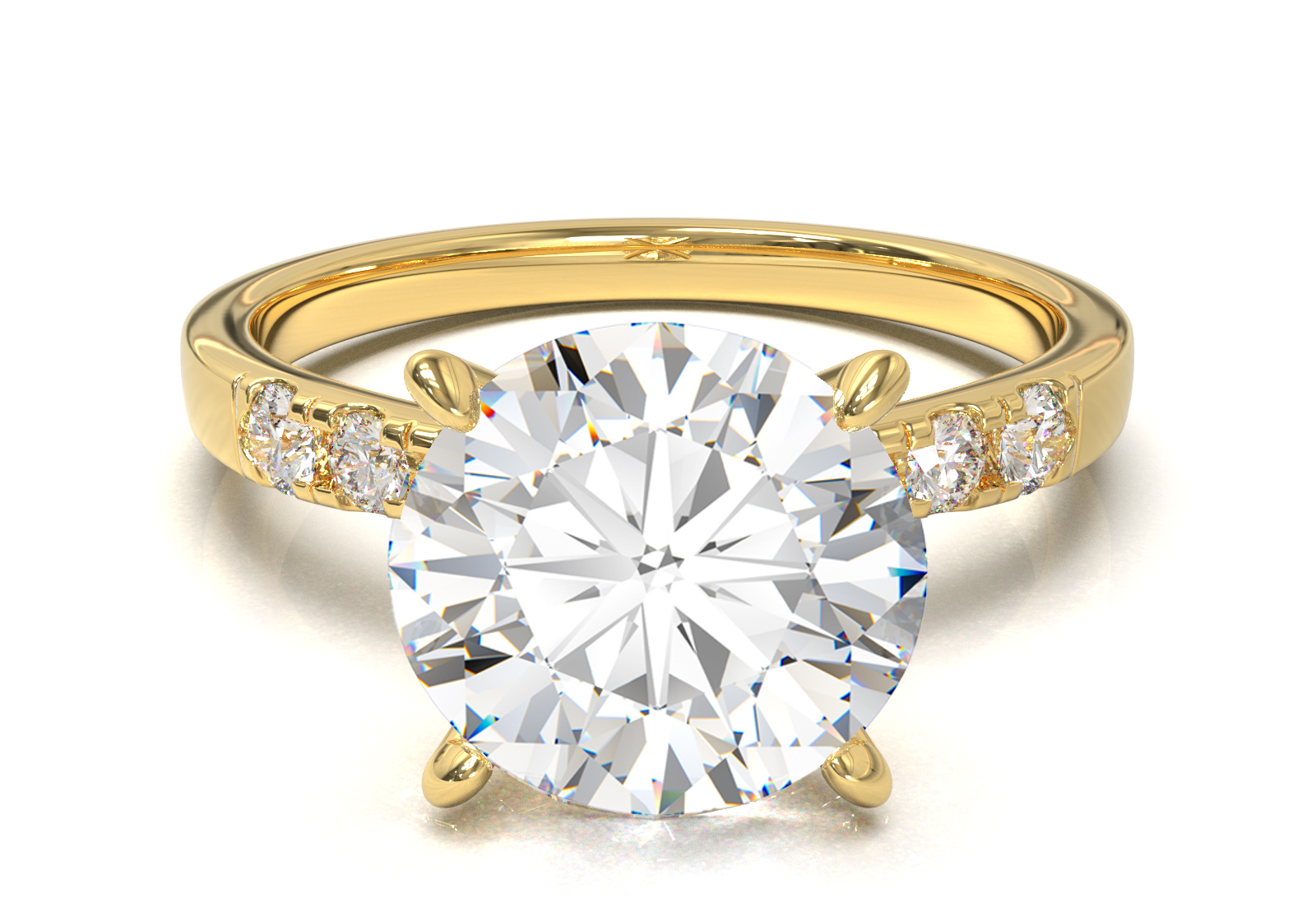 Montura Pavé 3,2,1  Oro Amarillo