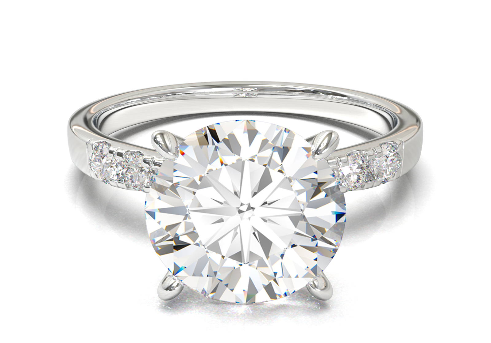 Montura Pavé 3,2,1  Oro Blanco