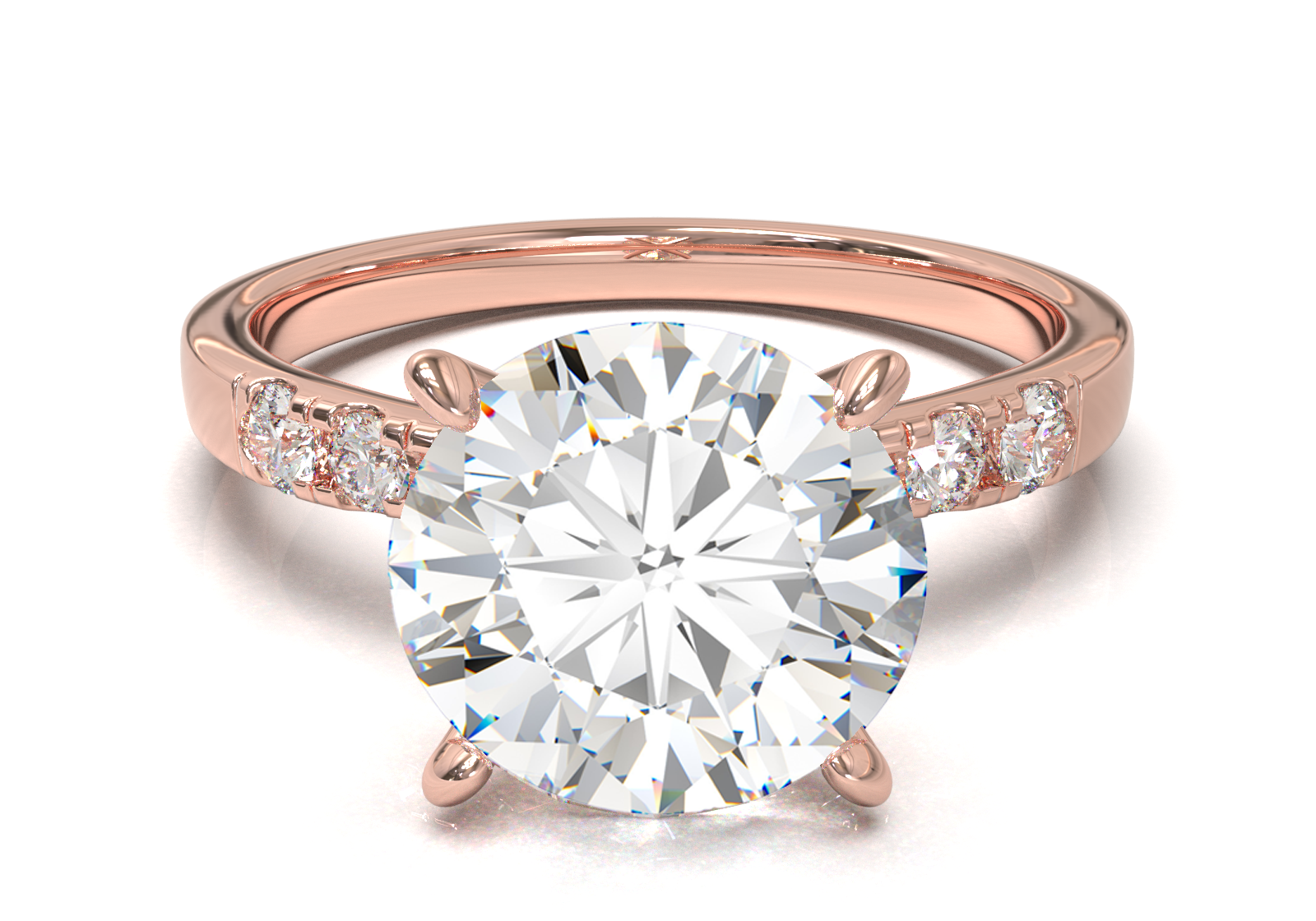 Montura Pavé 3,2,1  Oro Rosa