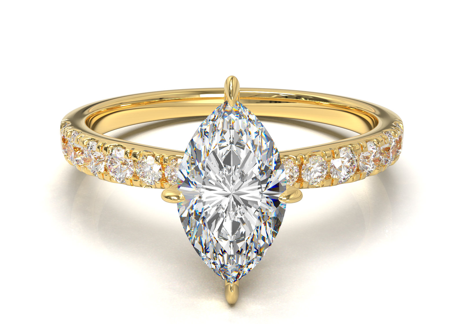 Montura Pavé 33,22,11 Oro Amarillo