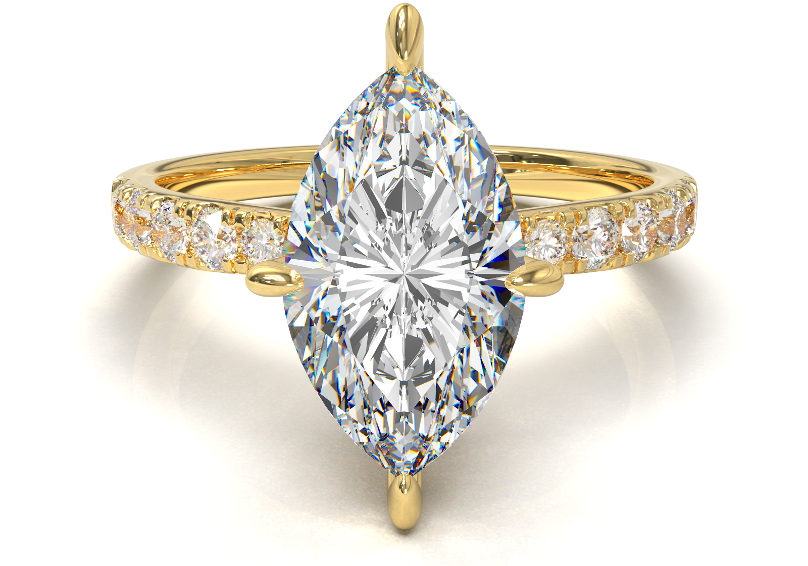 Montura Pavé 33,22,11 Oro Amarillo