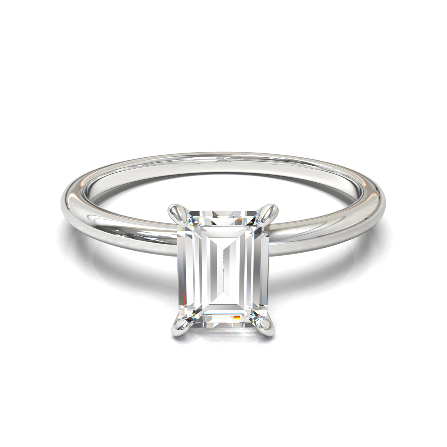Classic Solitaire Engagement Ring with Emerald Diamond 0.80cts