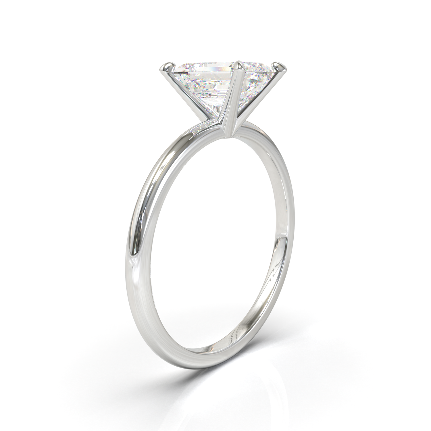 Classic Solitaire Engagement Ring with Emerald Diamond 1cts