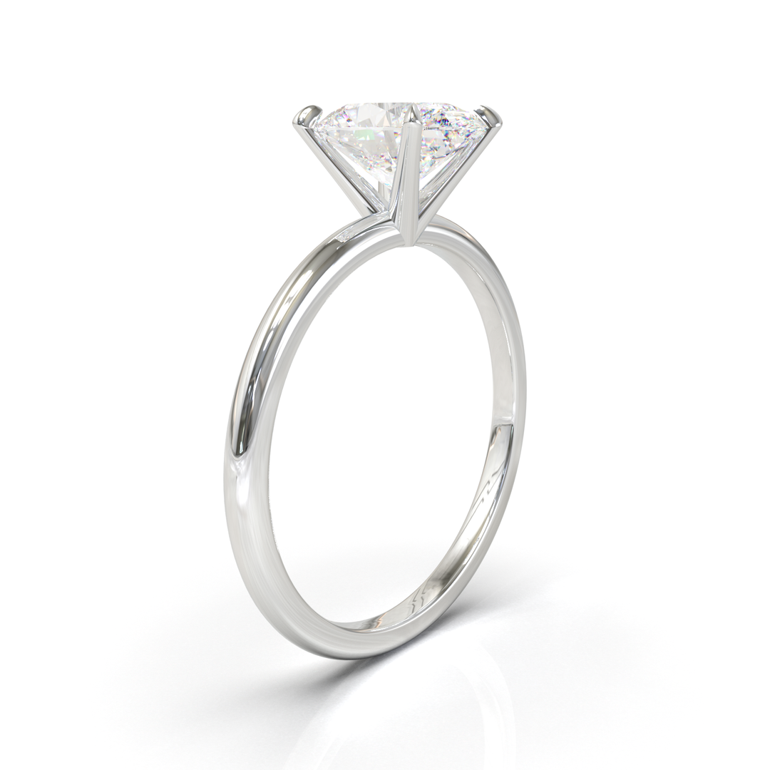 Anillo de compromiso Solitario Clásico con Diamante Oval 1cts