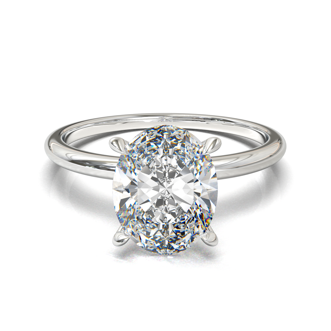 Anillo de compromiso Solitario Clásico con Diamante Oval 1cts