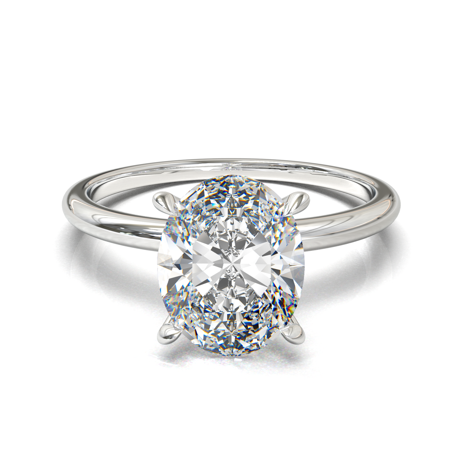 Anillo de compromiso Solitario Clásico con Diamante Oval 1cts